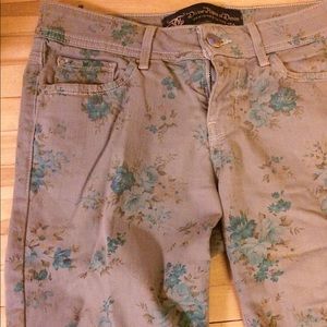 Grey Jeans with Blue Flower Pattern. Size 2/4.